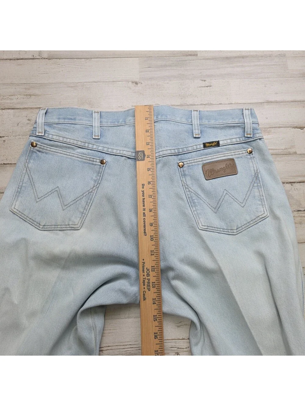 VTG Wrangler Jeans Mens 34x30 Cowboy Cut Light Wash Denim Boot - Western 13MWZGH